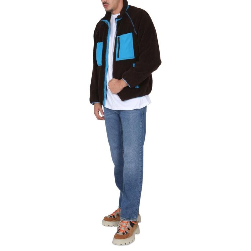 MSGM Men's Fleece Jacket with Contrast Piping Men BROWN Outerwear